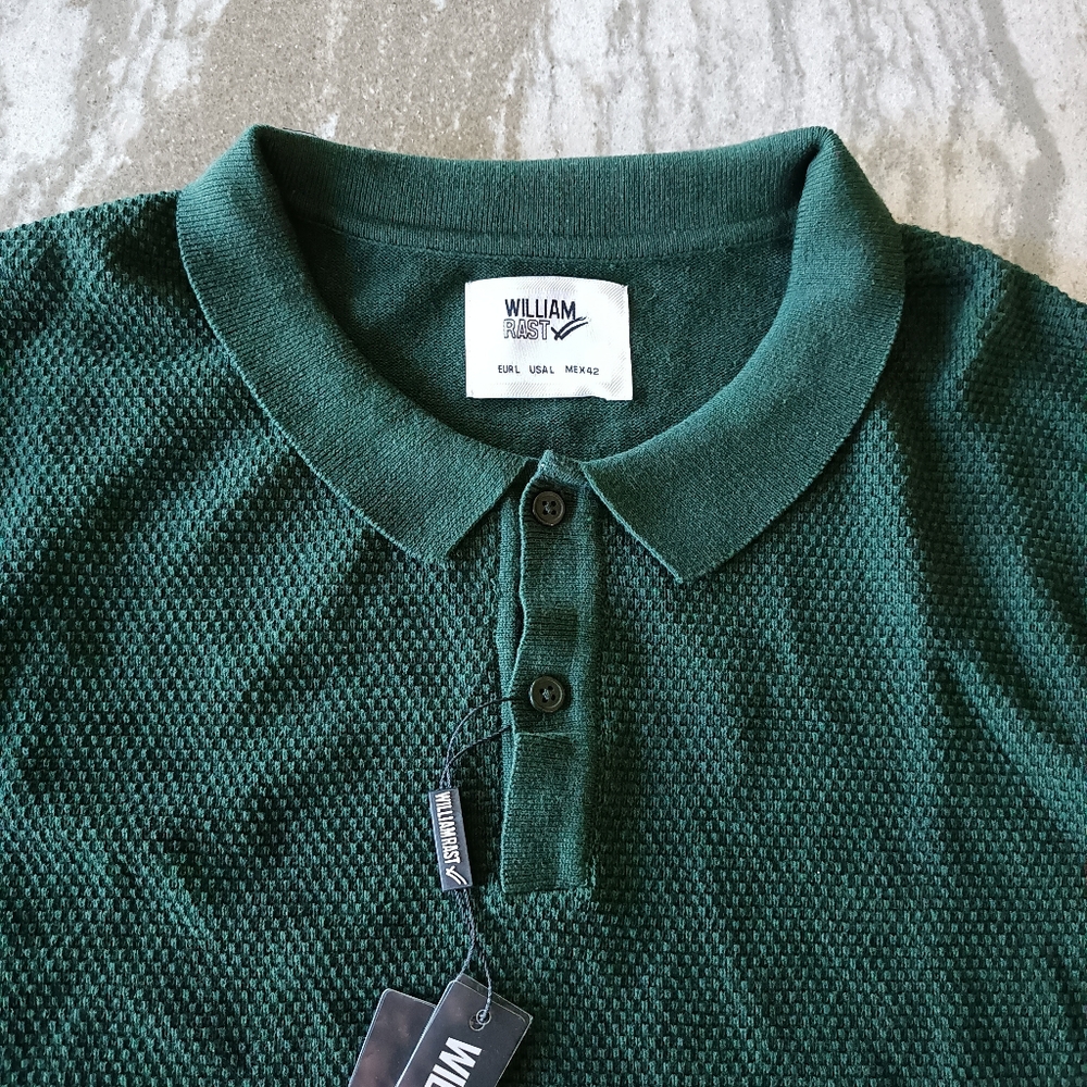 William Rast Men's Textured Polo Shirt Bew Size Large